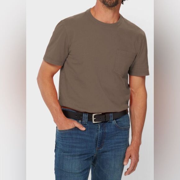 Duluth Trading Co Men's Longtail T Slim Fit SS Crew w/Pocket Brown L NWT IN PKG - Picture 2 of 8